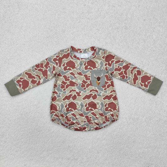 Sibling Baby Boys Long Sleeve Pockets Ducks Deer Hunting Camo Rompers C12.6