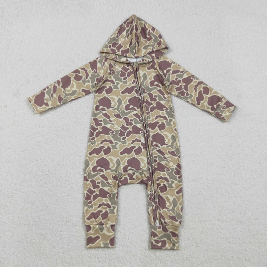 Sibling Baby Boys Southern Khaki Camo Hoodies Pockets Pants Set Zipper Convertible Rompers C12.6