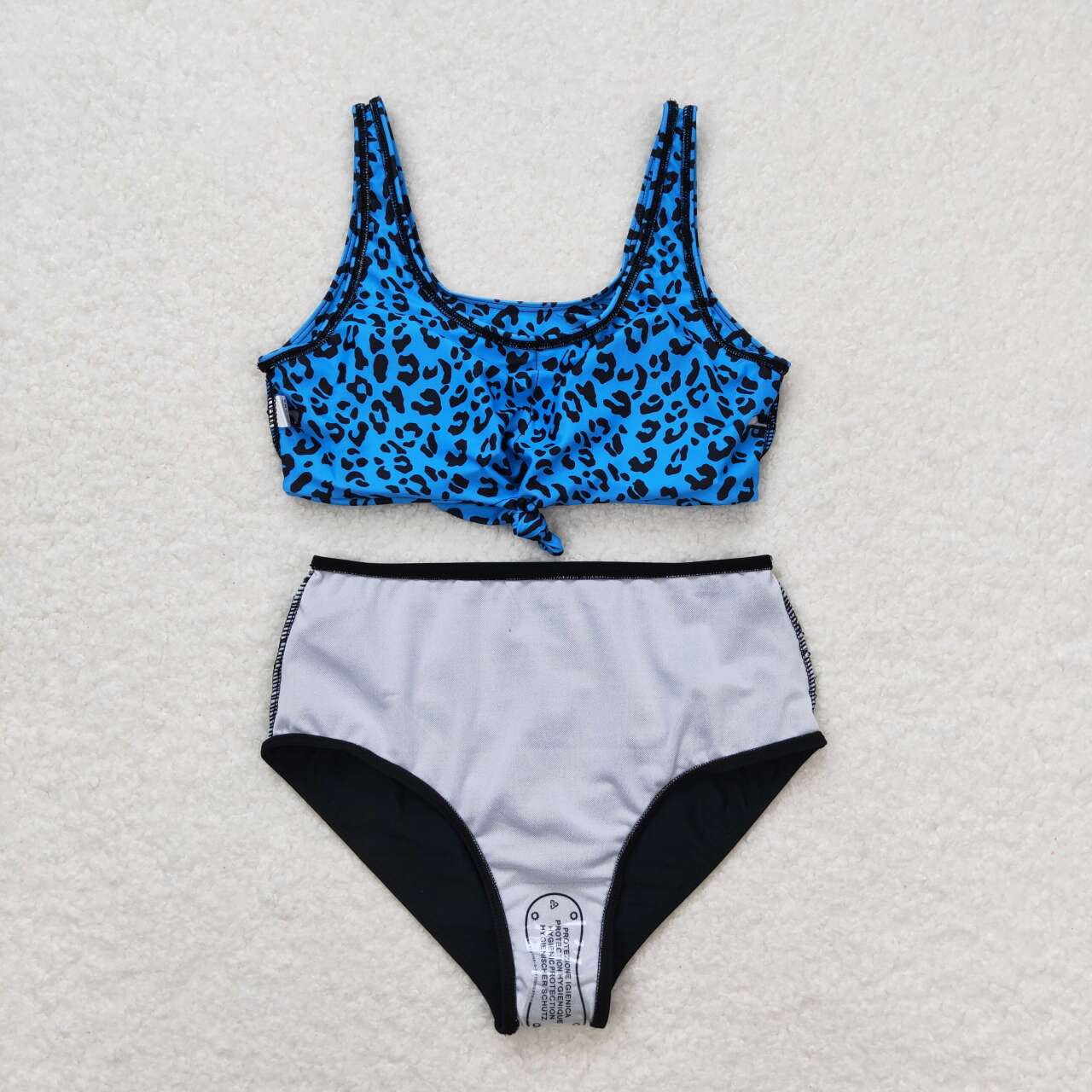 S0290 Leopard print blue and black swimsuit for adults