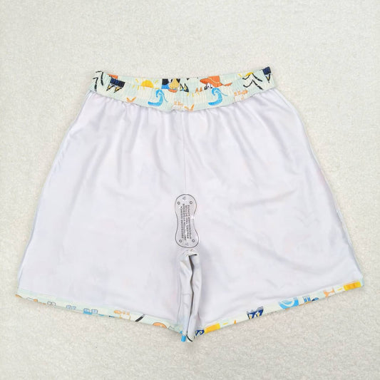 S0360 Adult male cartoon dog Sun light yellow swim trunks