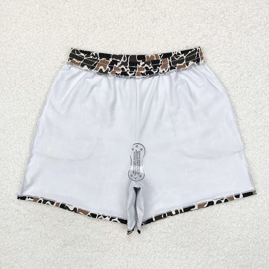 S0478 Adult Man Brown Duck Camouflage Pockets Bottom Trunk Shorts Swimwear