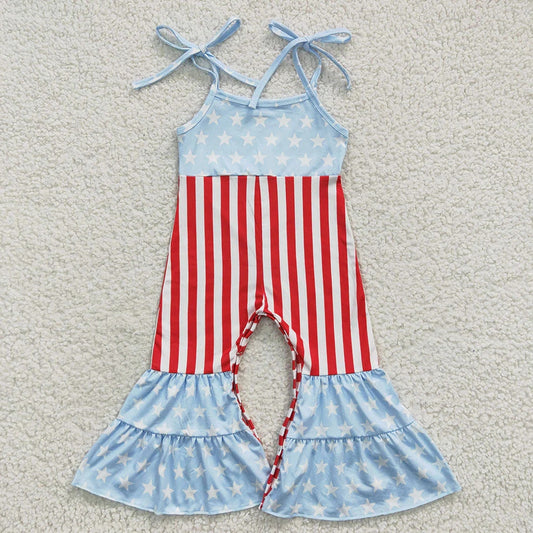 Sibling Baby Girls 4th Of July Bell Bottom Jumpsuits