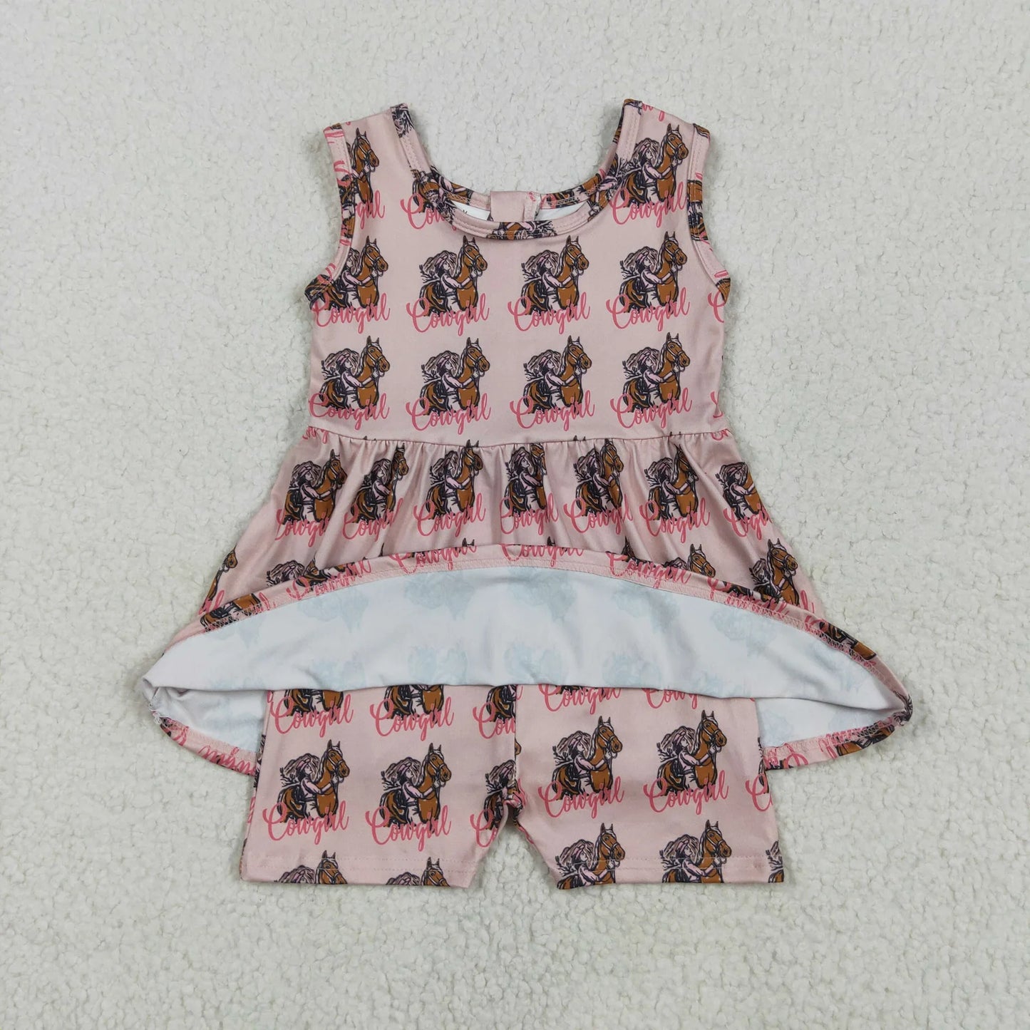 Sibling Baby Girls Sleeveless Back Zip Short Tunic Western Jumpsuits C10.31