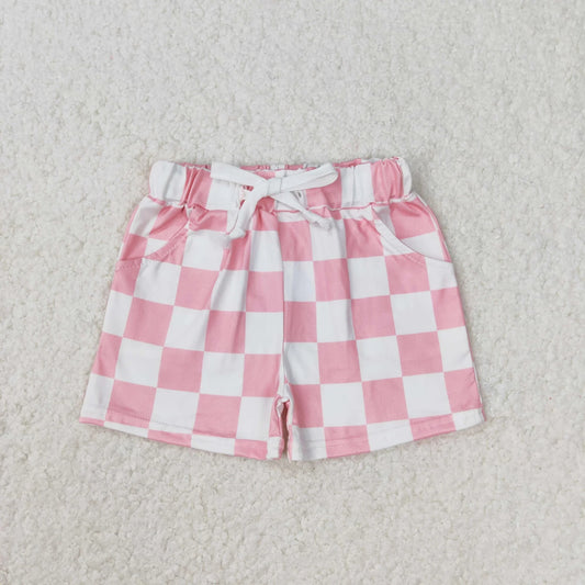 Sibling Baby Girls Pink Black Plaid Summer Shorts Bottoms 6.10