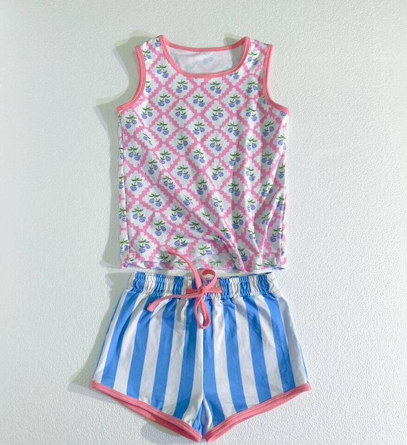 Baby Girls Sleeveless Shirt Summer Shorts Pajamas Clothes Sets