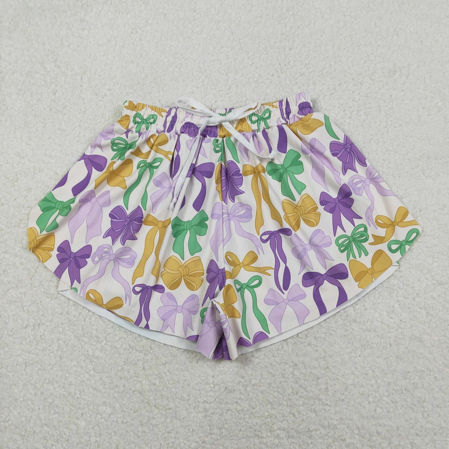 Mama and Me Mardigras Bows Yoga Active Ruffle Shorts Bottom C11.27