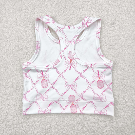 GT0883 Baby Girls Pink Tennis Bows Yoga Vest Tops 4.30