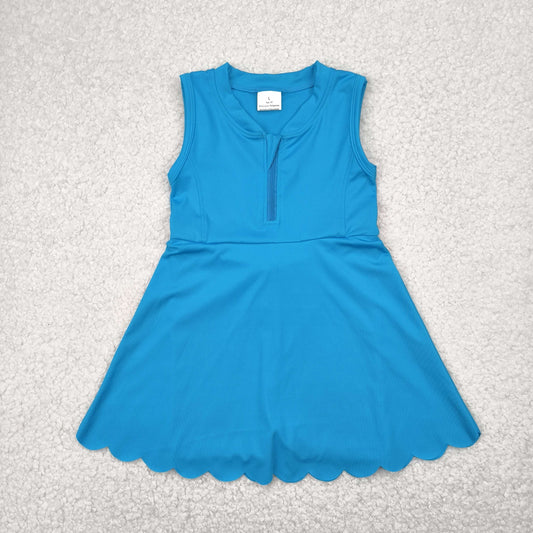 GSD2090 Baby Girls Blue Yoga Zip Active Wear Skort Knee Length Dress 5.2