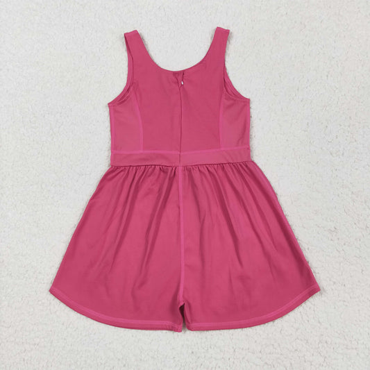 SR3022 Baby Girls Hot Pink Sleeveless Yoga Jumpsuit 5.22