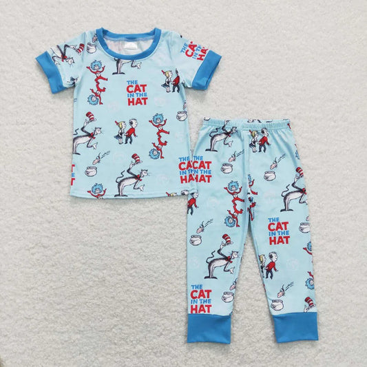 Sibling Baby Boys Cat Dr Reading Top Pants Outfits Clothing Sets