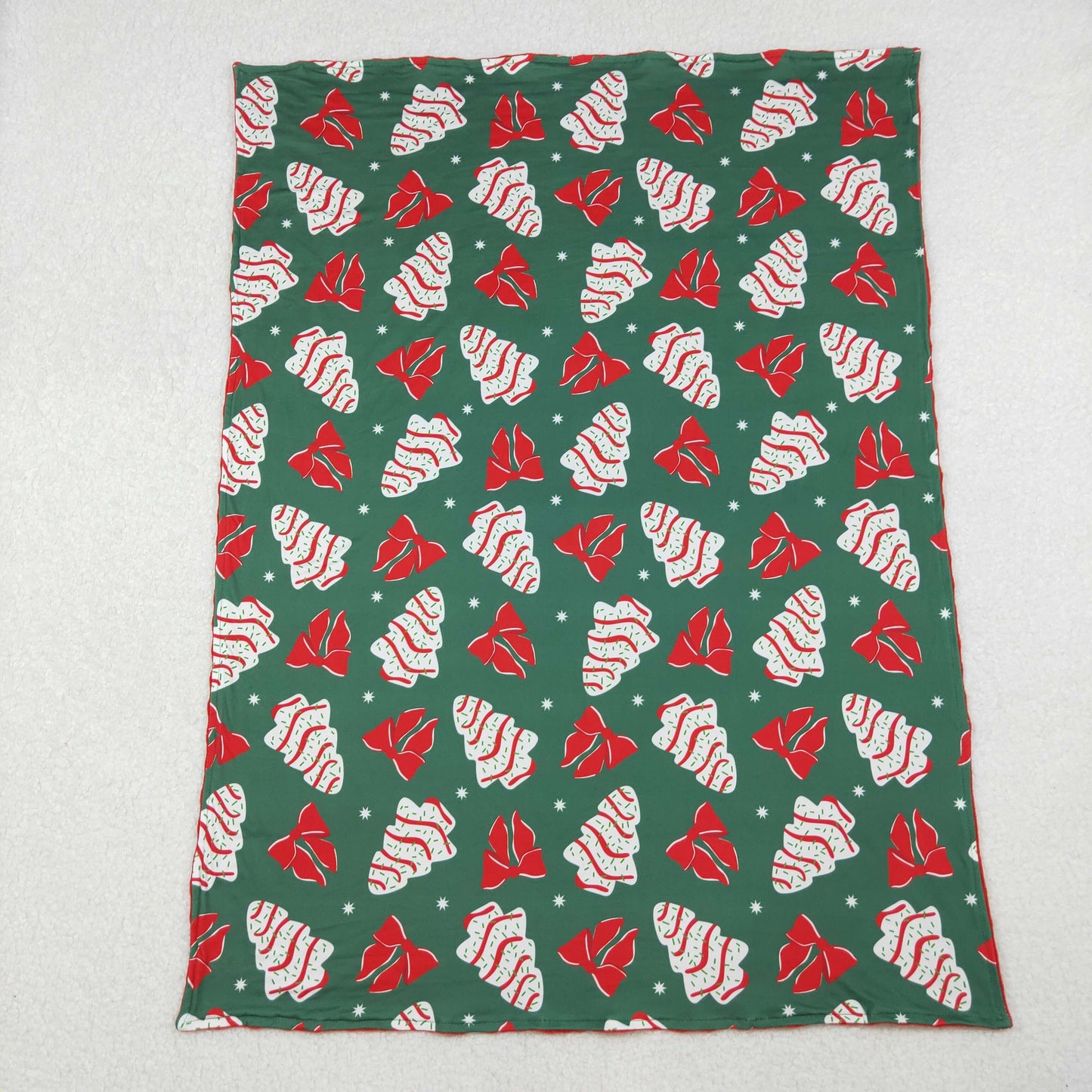 BL0172 Baby Toddler Children Christmas Tree Cake Bows Minky Blanket C10.15