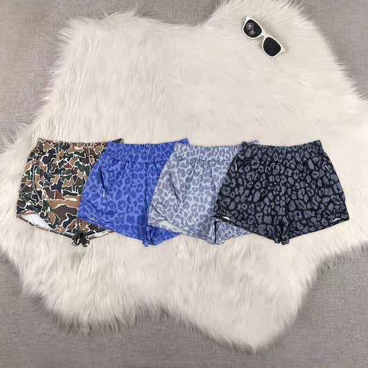 Sibling Adult Women Western Camo Leopard Yoga Summer Shorts 5.24