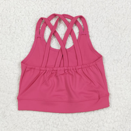 GT1010 Baby Girls Hot Pink Strap Yoga Vest Top 6.4