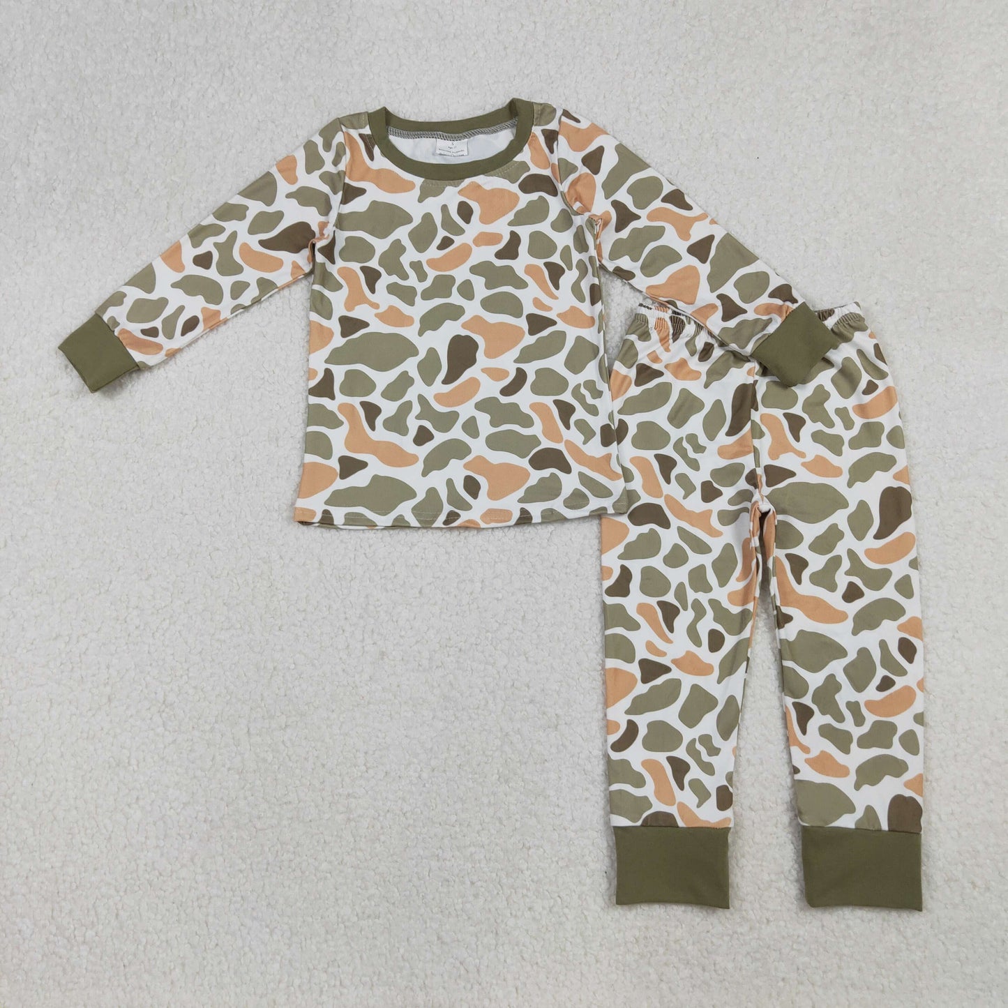 BLP1228 Baby Boys Green Yellow Camo Top Pant Western Pajamas Set C9.17