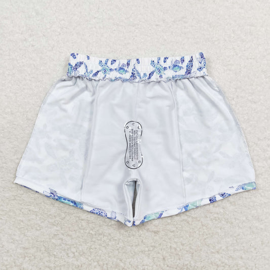 S0431 Boy turtle white swim trunks
