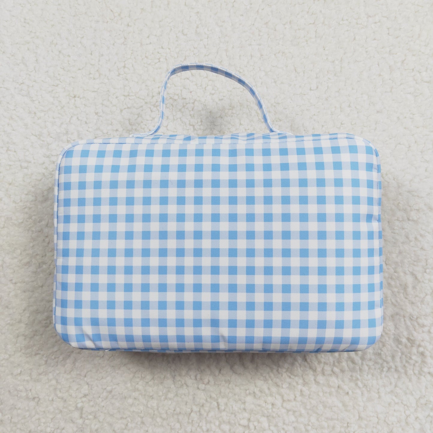 BA0089 Blue and white checkered lunch box bag