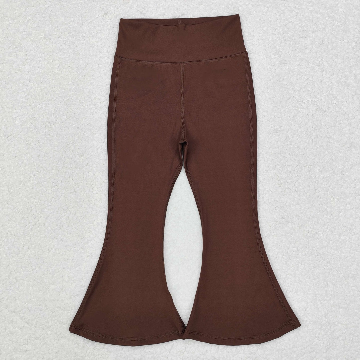 P0571 Baby Girls Brown Yoga Active Wear Bell Bottom Pants