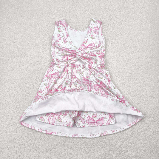 GSD2199 Baby Girls Pink Bows Yoga Skort Knee Length Dress 4.26