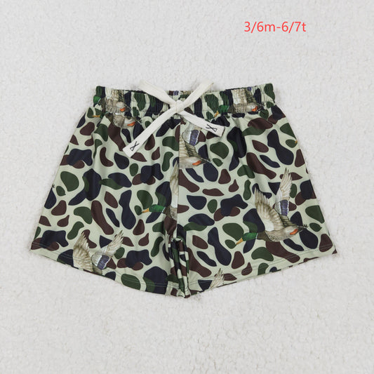 S0469 Baby Boys Green Duck Camouflage Trunks Bottoms Swimsuits