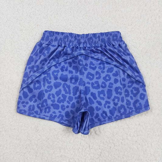 SS0466 Baby Girls Purple Leopard Yoga Shorts Bottoms 5.8