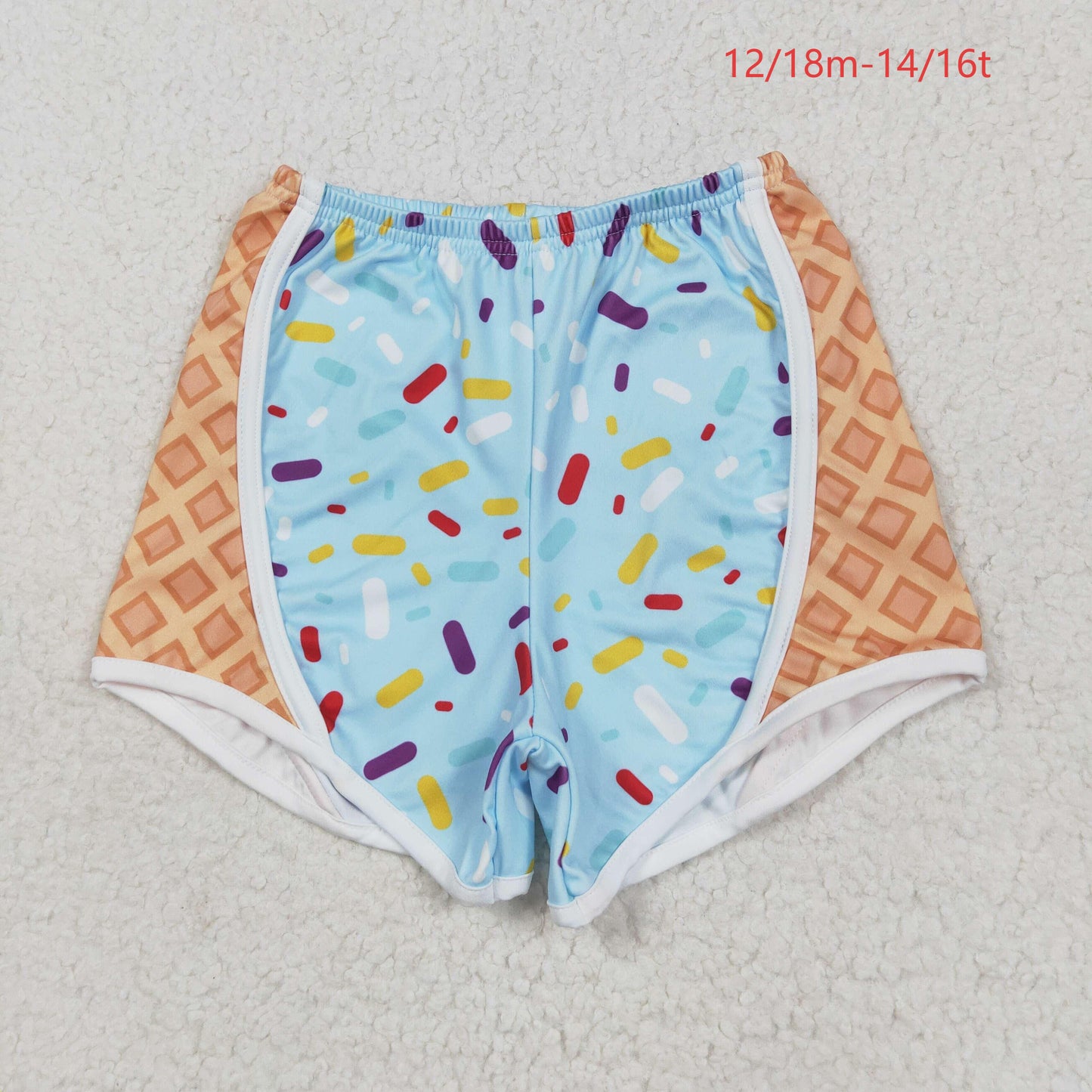 SS0571 Baby Girls Blue Ice-cream Drip Yoga Shorts Bottoms 5.26