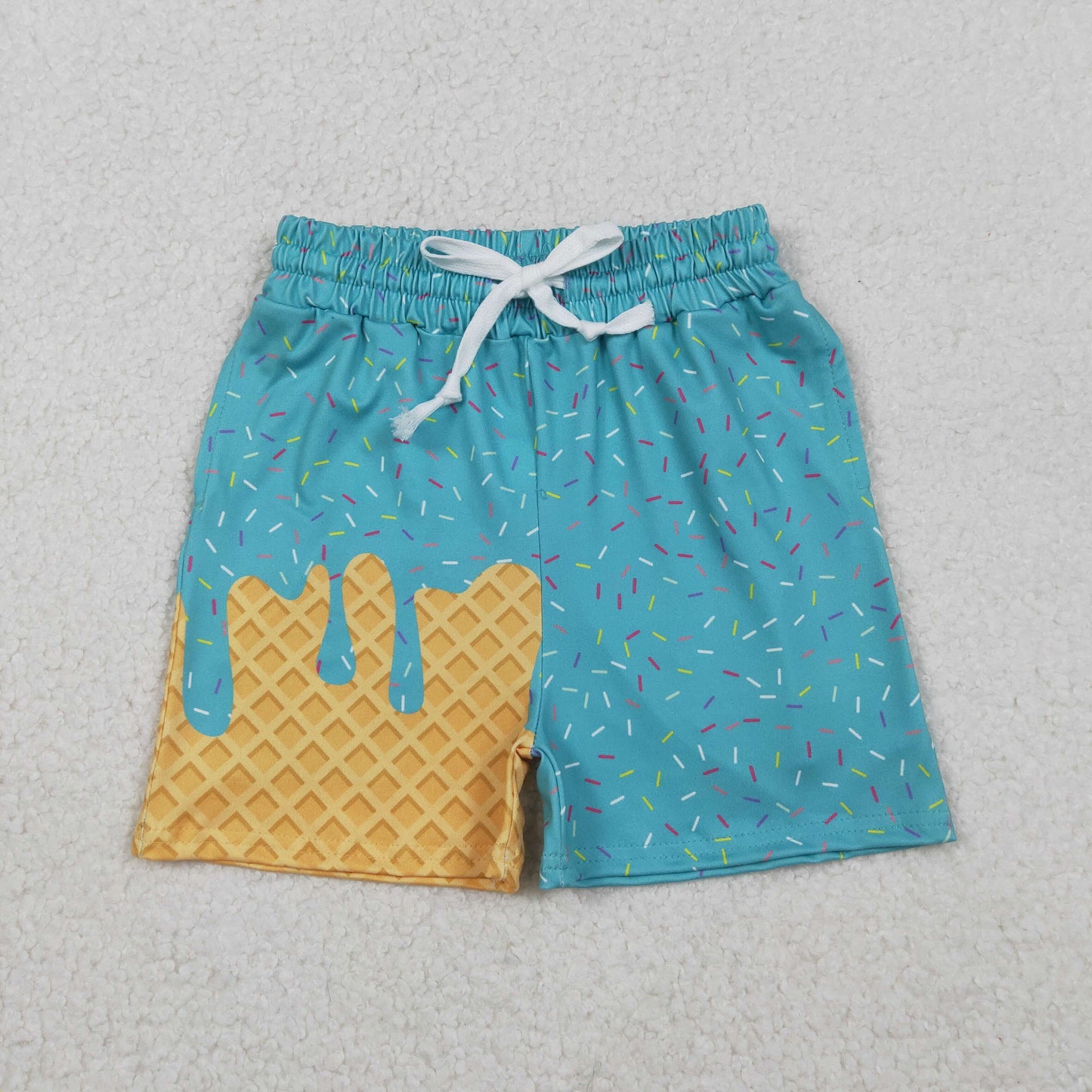 SS0623 Baby Girls Green Ice Cream Drip Summer Shorts Bottoms 6.30