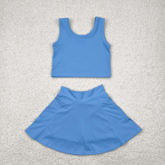 GSD1985 Baby Girls Aqua Blue Vest Top Sports Skorts Clothes Set 4.22
