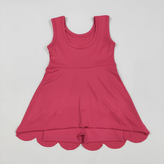 GSD2352 Baby Girls Hot Pink Sleeveless Yoga Active Knee Length Dress 5.29