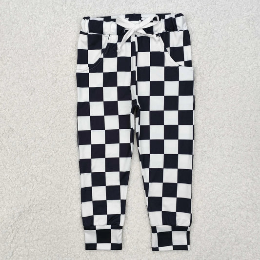 Sibling Baby Girls Checkered Jogger Pocket Pants