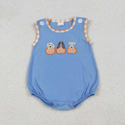 Sibling Baby Boys Girls Embroidery Pumpkins Dogs Shorts Clothes Sets Rompers C9.18