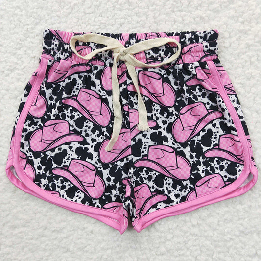 SS0091 Baby Girls Western Hats Sports Summer Shorts