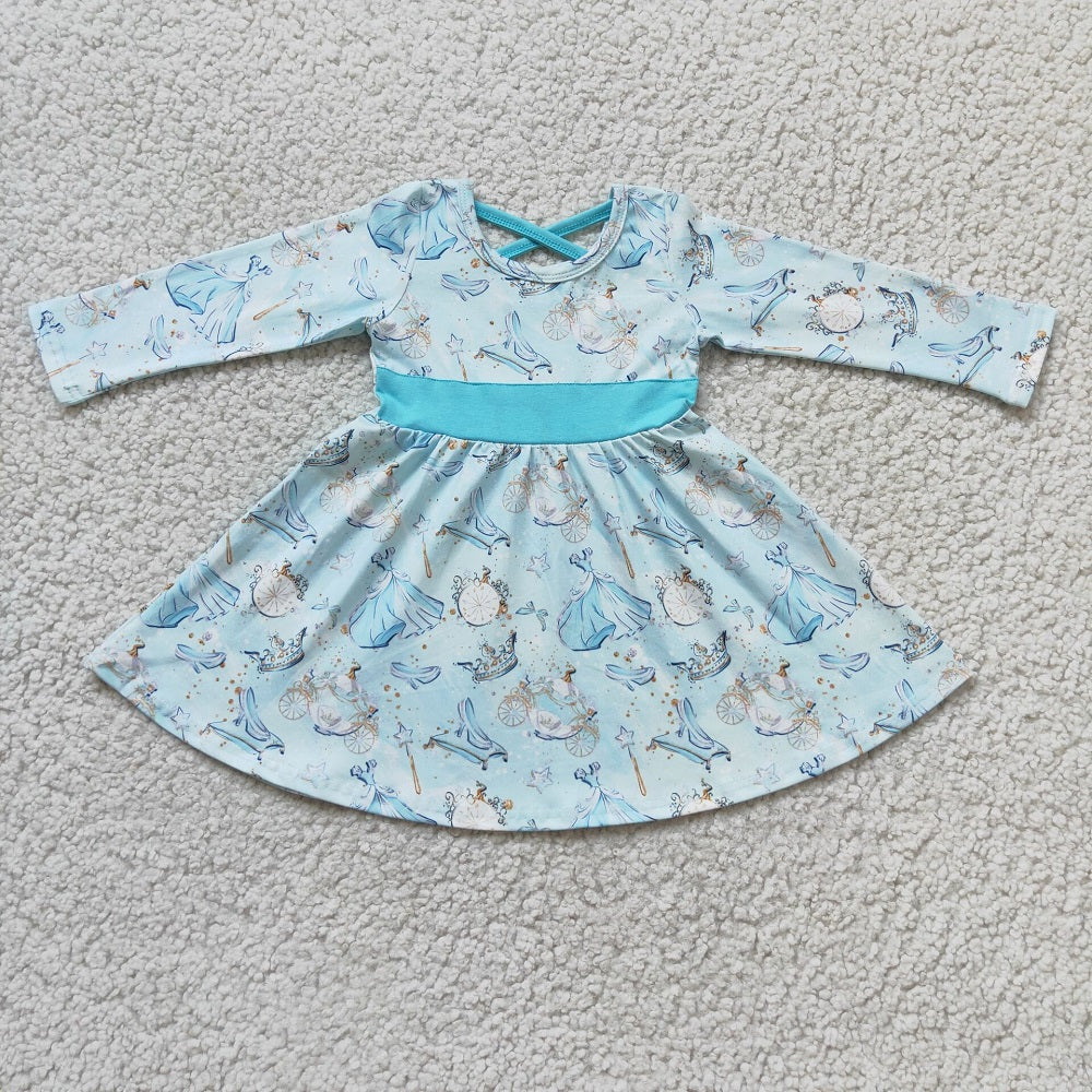 6 A13-3 Girls Blue Princess Dress