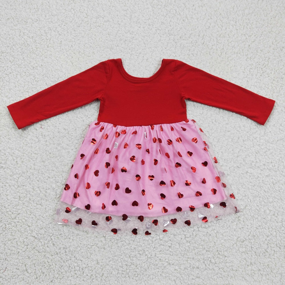 GLD0171 Valentine Girls Red Lace Tutu Dress