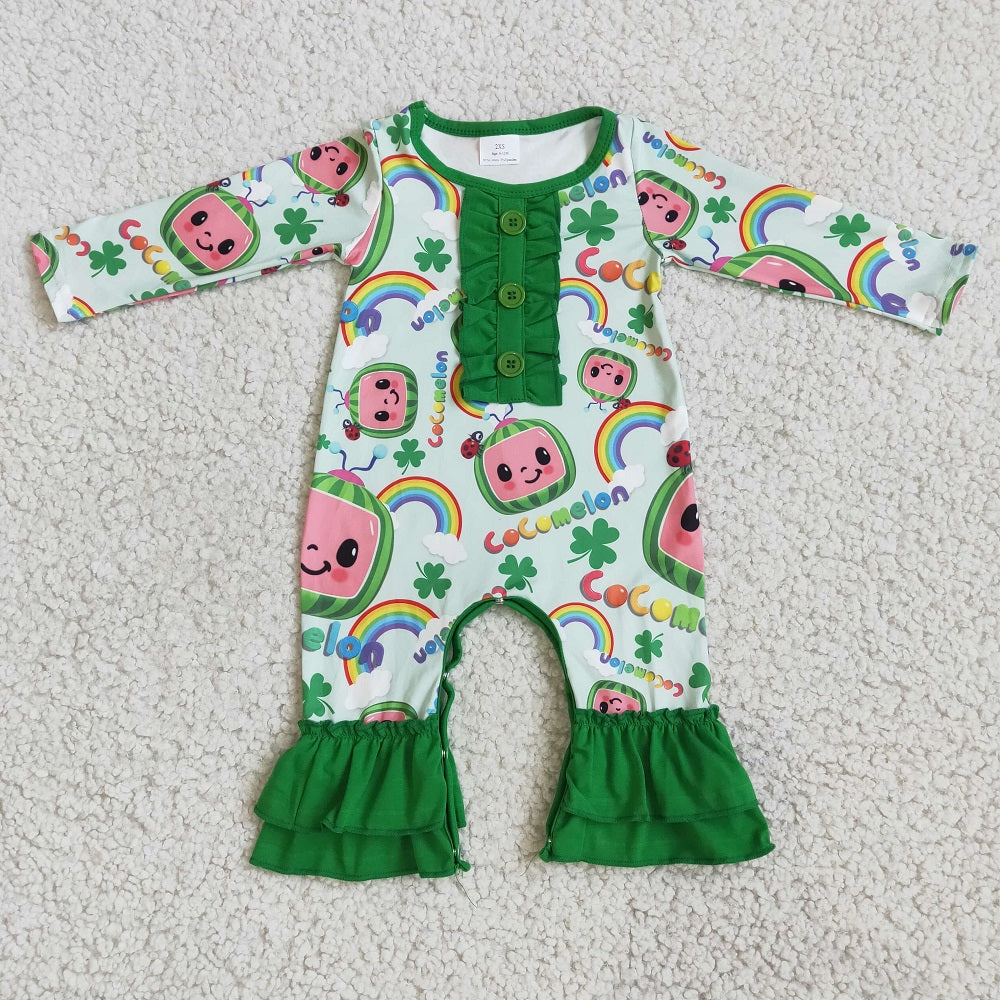 6 A9-4 Baby Girls St Patrick Day Romper