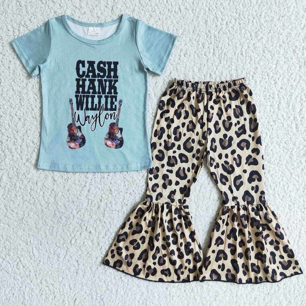 D9-13 Girls Guitar Leopard Bell Outfits