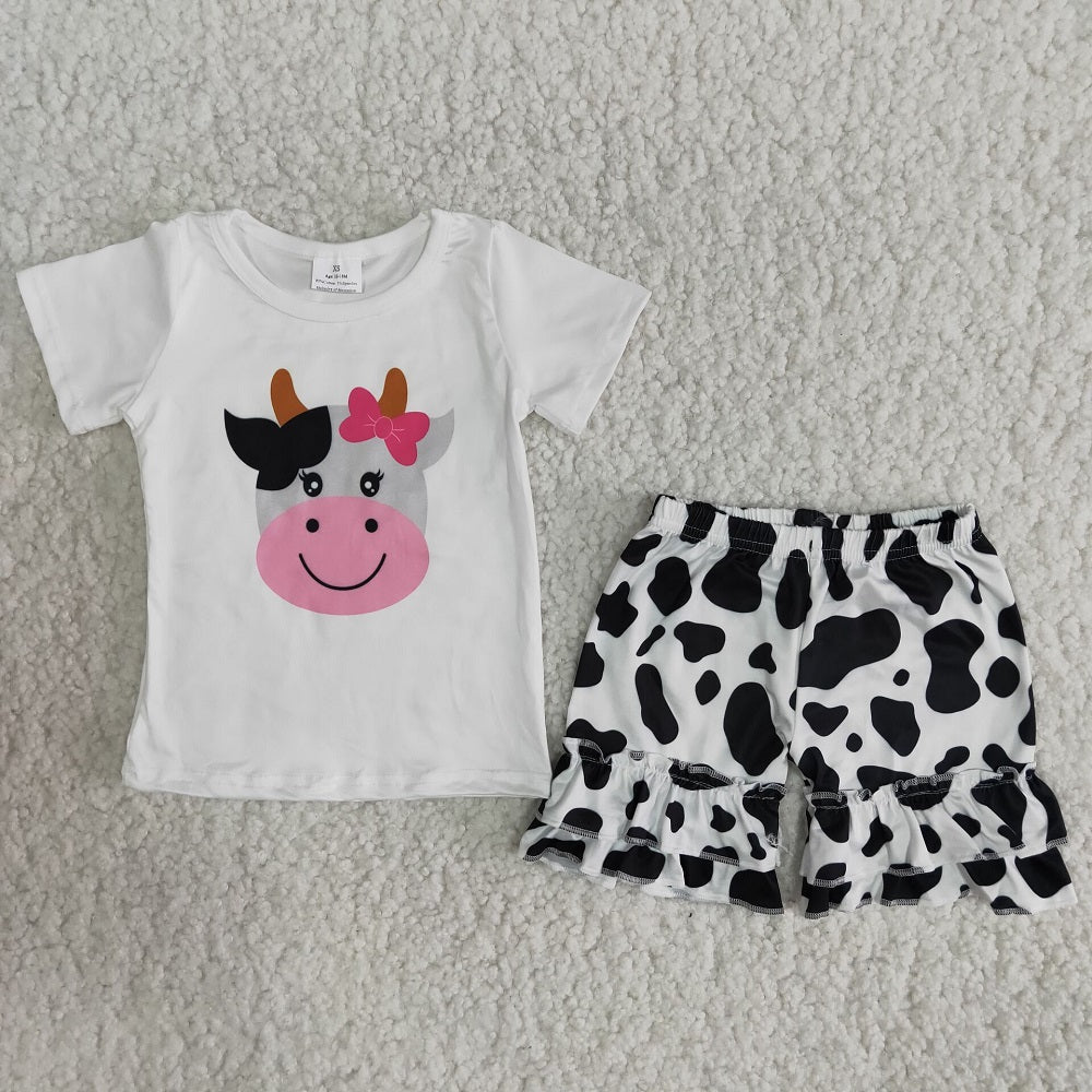 B5-23 Girls Cow Shorts Outfits