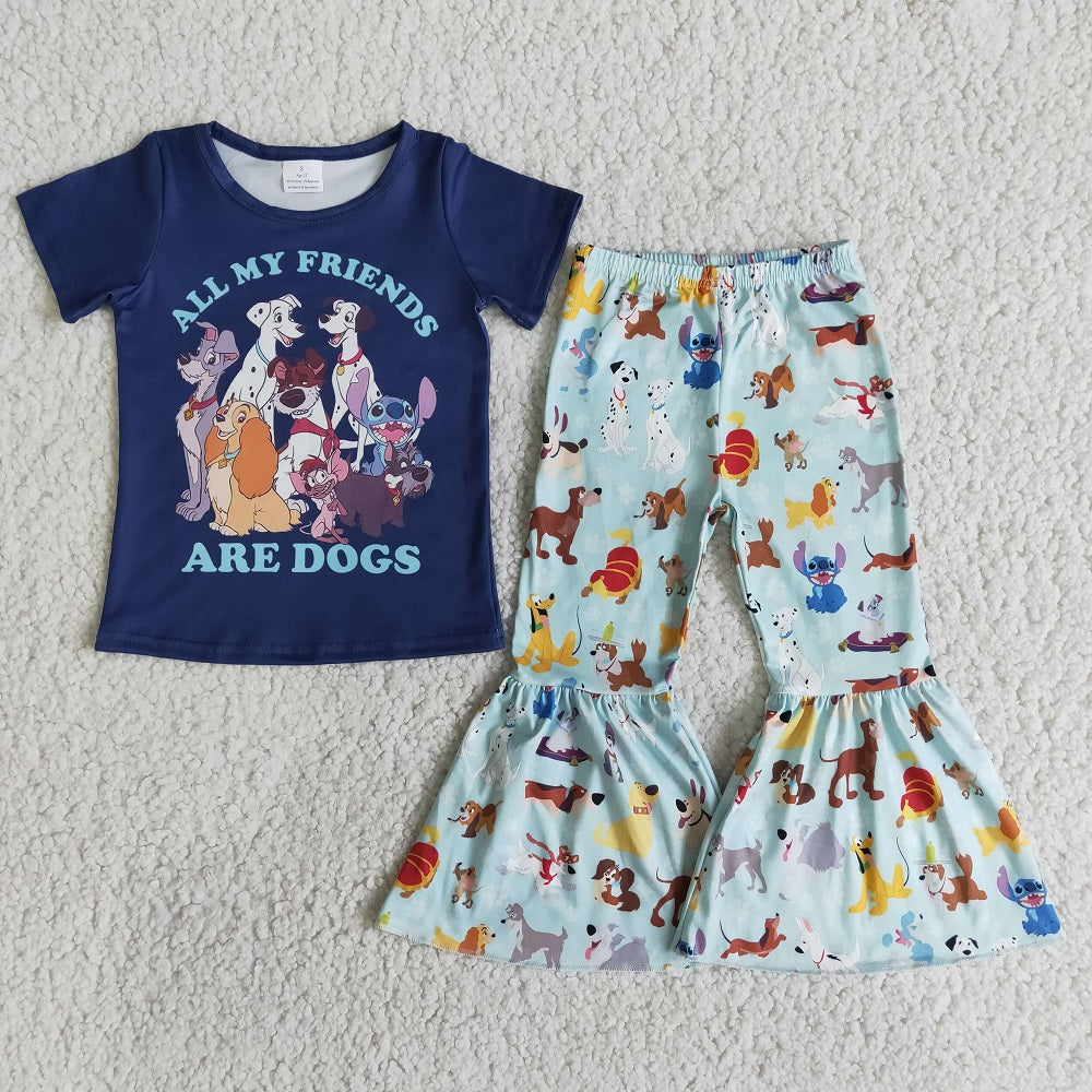 E7-18 Girls Dogs Bell Outfits