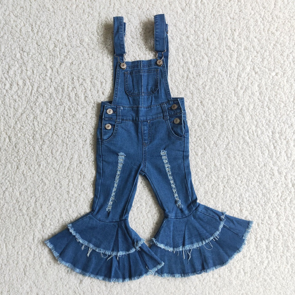D2-30 Girls Denim Bell Overalls
