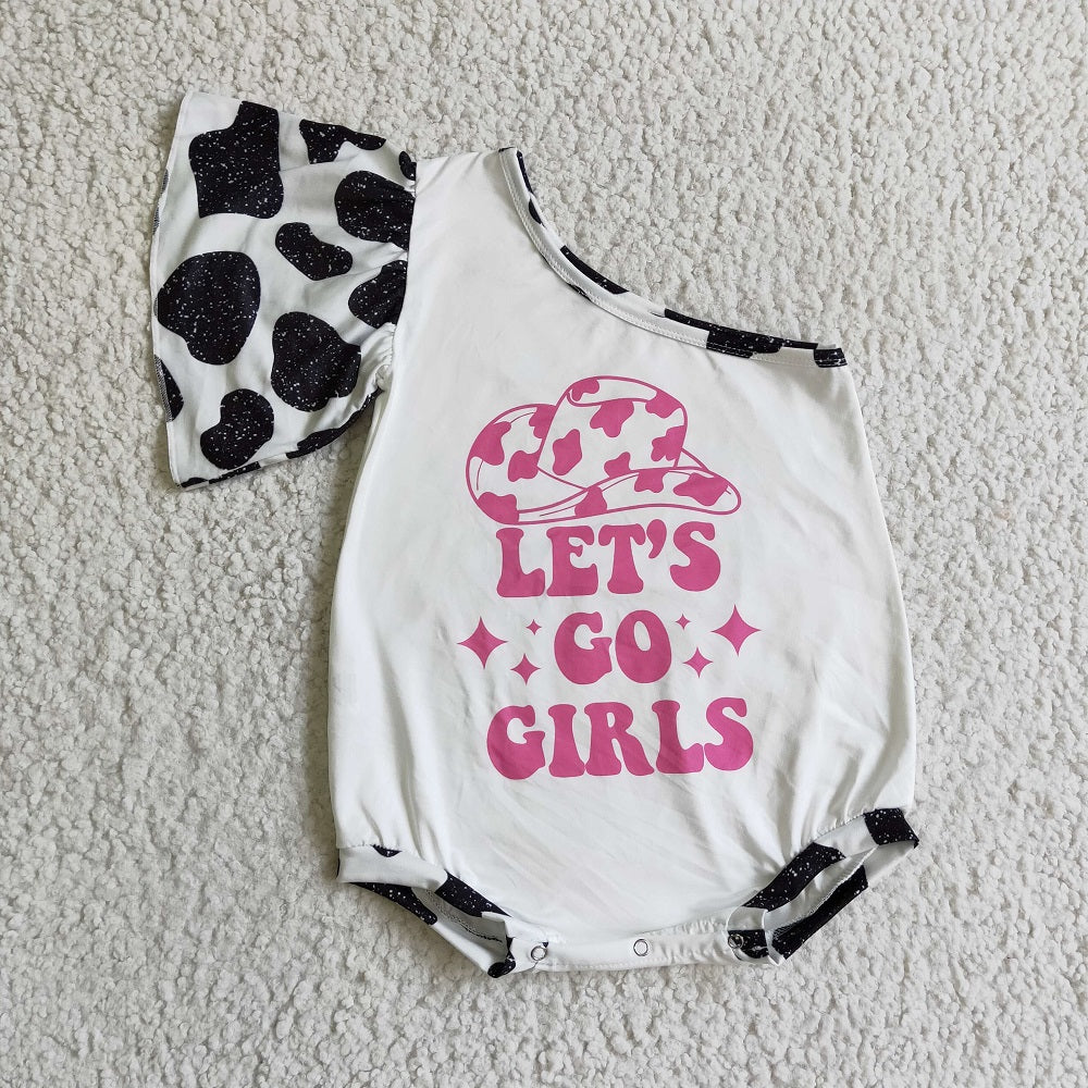 SR0102 Let's Go Girls Cow Romper