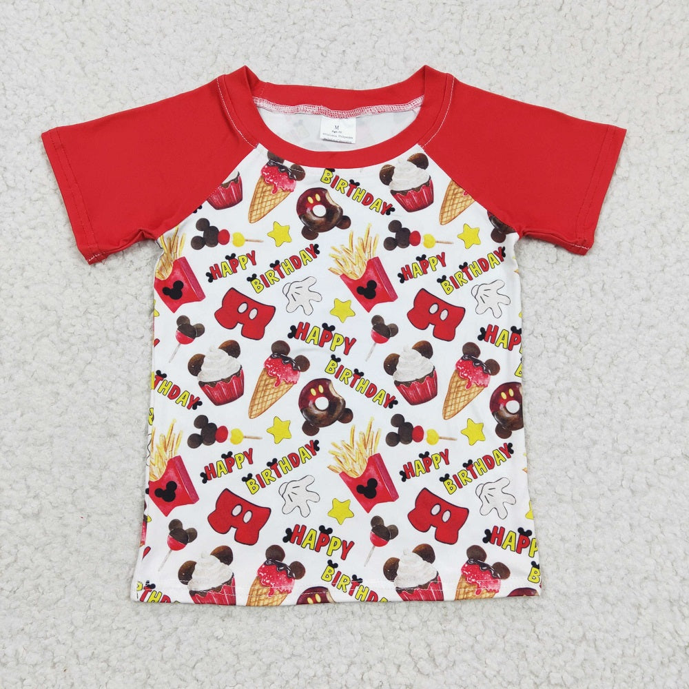 BT0138 Boy Happy Birthday Red Snack Shirts