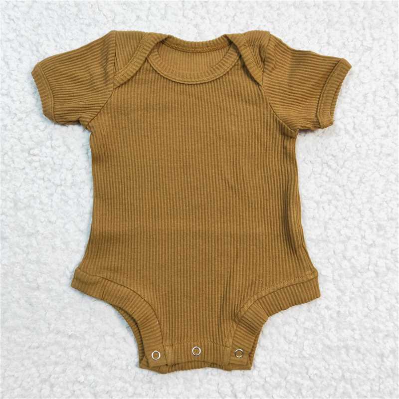SR0207 Yellow Threaded Short Sleeve onesie