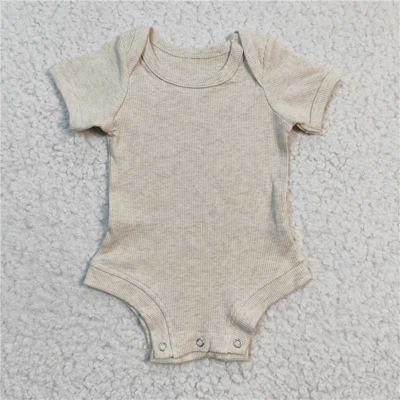 SR0209 Grey Threaded Short Sleeve onesie