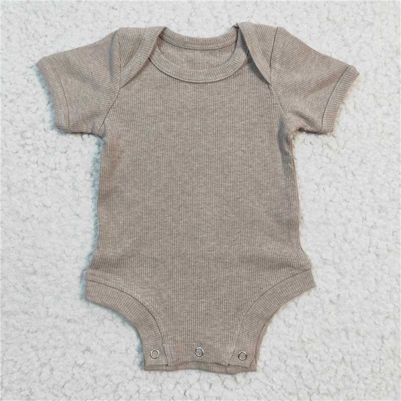 SR0210 Dark gray Threaded Short Sleeve onesie