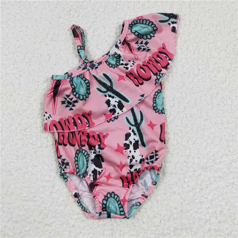 S0092 HOWDY Cactus Gem Pink One-piece Swimsuit