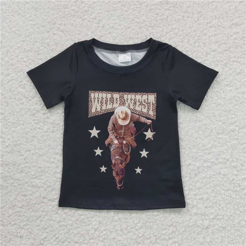 GT0152 Girls WILD WEST Riding Short Sleeve Top Black