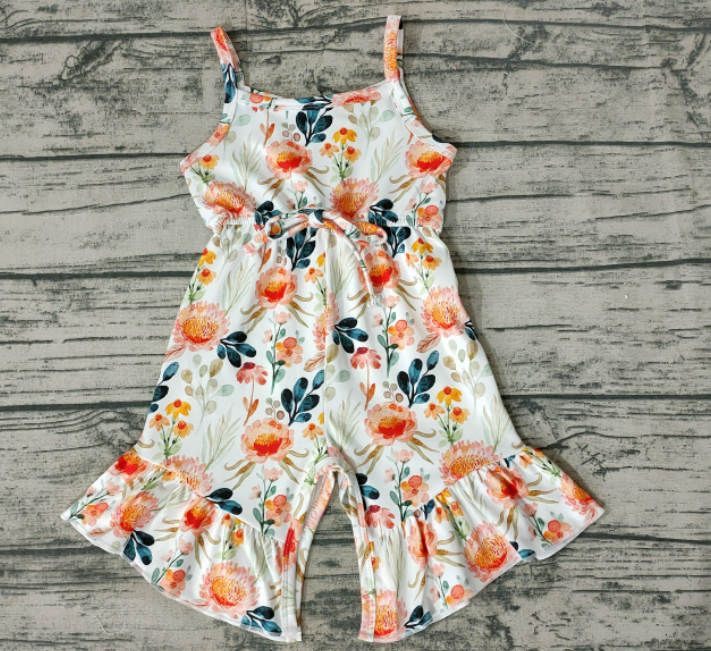 SR0250 Girls Orange Flower Camisole Onesie