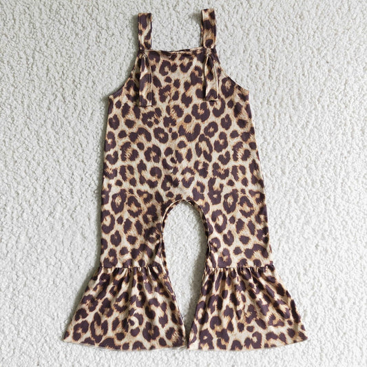 SR0087 Girls Leopard Sling Jumpsuit