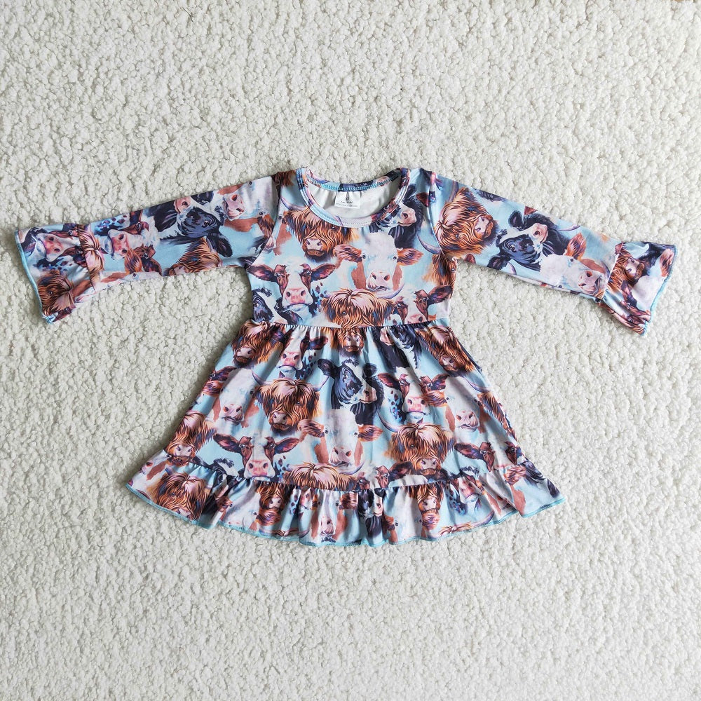 6 A14-14 Girls Bull Ruffle Dress