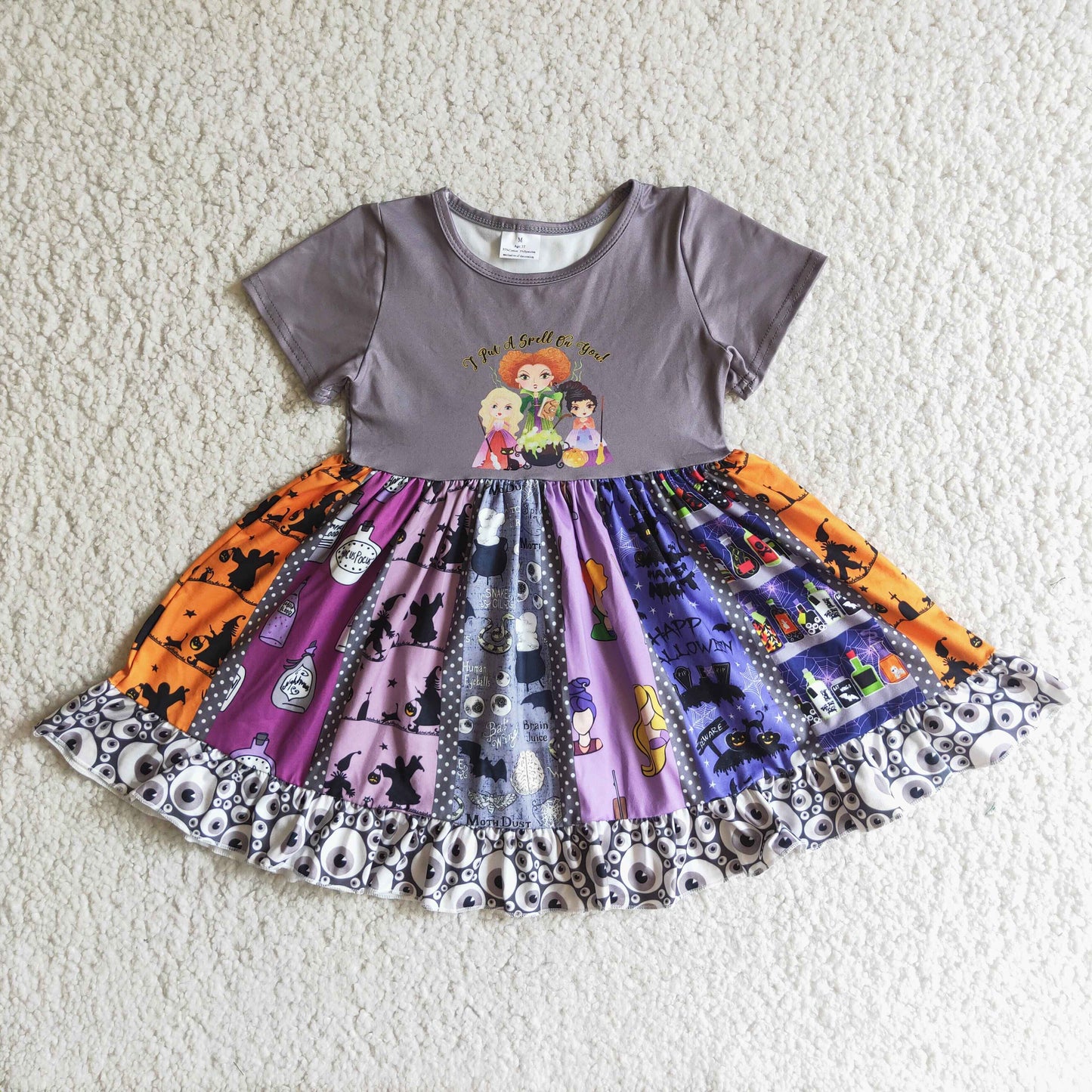 C1-24 Girls Halloween Witch Character Twirl Dress