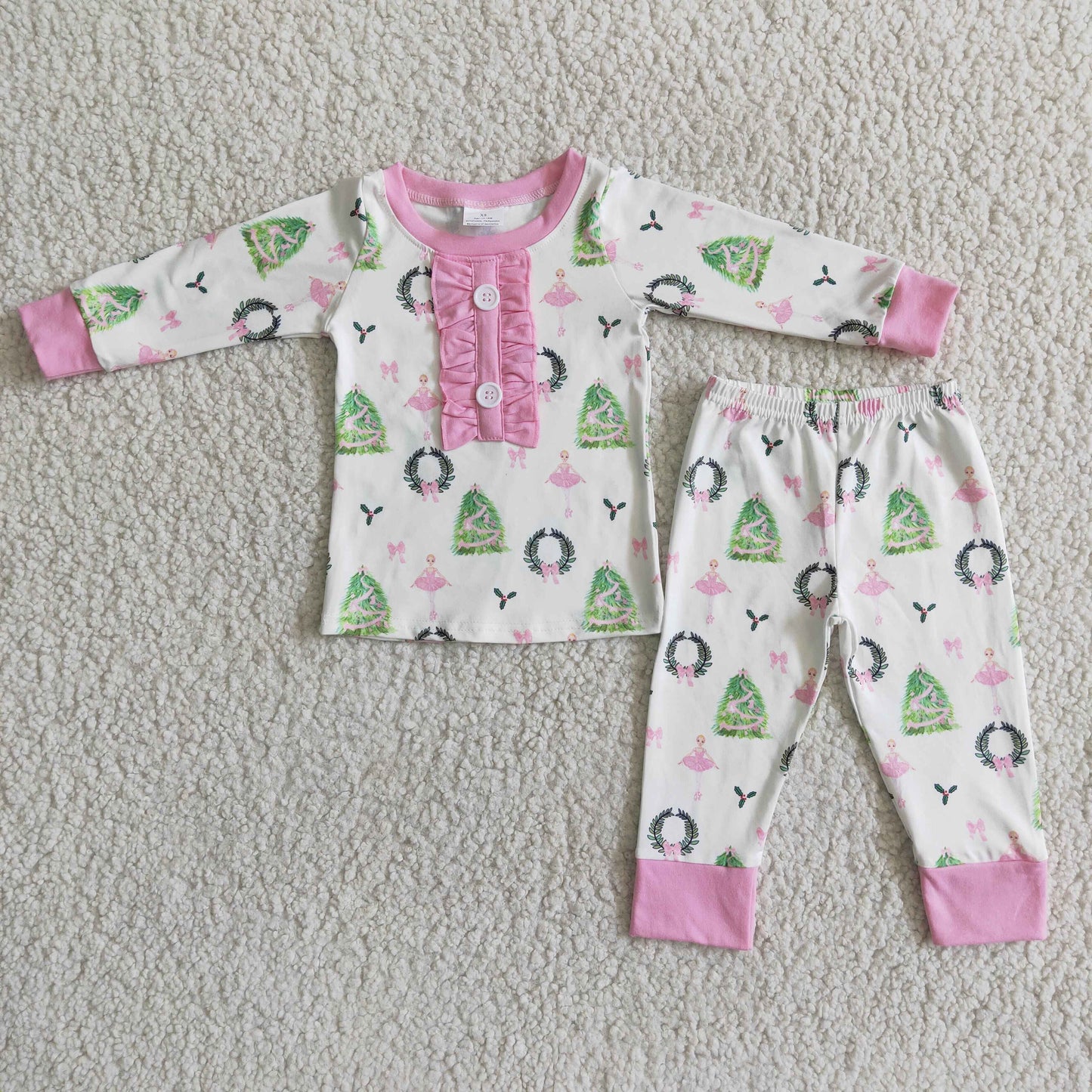 6 A16-27 Christmas Ballet Girls Pajamas